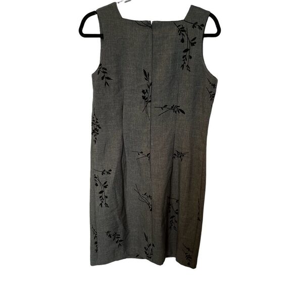 AB Studio Jumper Dress Size 10 gray with black stems and leaves beautiful - Picture 2 of 11